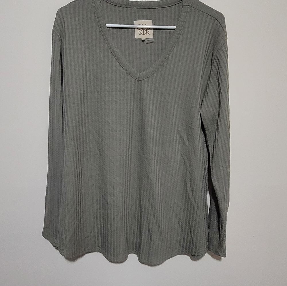 Chaser Women's Long Sleeve Waffle Knit Thermal Top V-Neck Long Sleeve Top